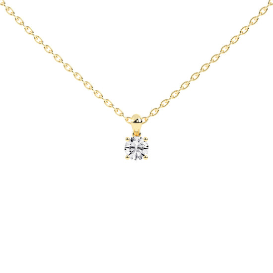 1Ct Round Shape Gold Solitaire Pendants