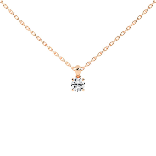 1Ct Round Shape Gold Solitaire Pendants