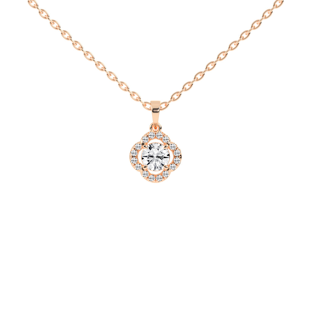 Corina 1.25Ct Round Cut Flower Halo Lab Diamond Pendant