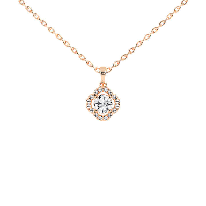 Corina 1.25Ct Round Cut Flower Halo Lab Diamond Pendant