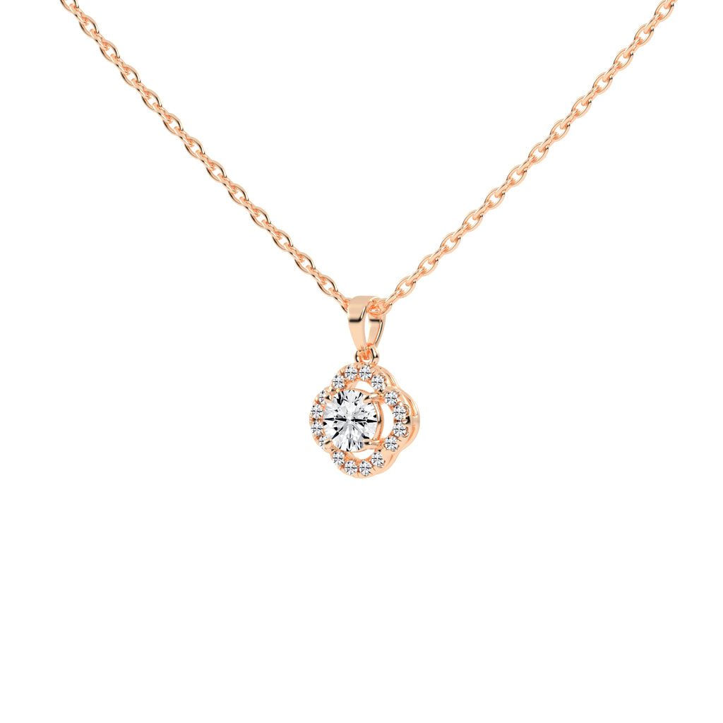 Corina 1.25Ct Round Cut Flower Halo Lab Diamond Pendant