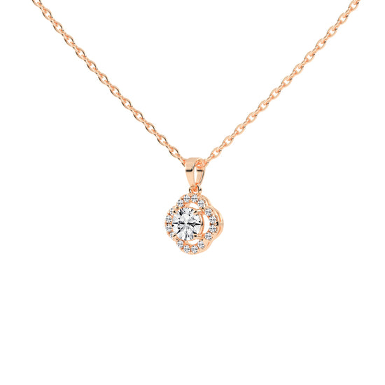 Corina 1.25Ct Round Cut Flower Halo Lab Diamond Pendant