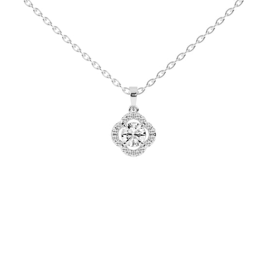 Corina 1.25Ct Round Cut Flower Halo Lab Diamond Pendant