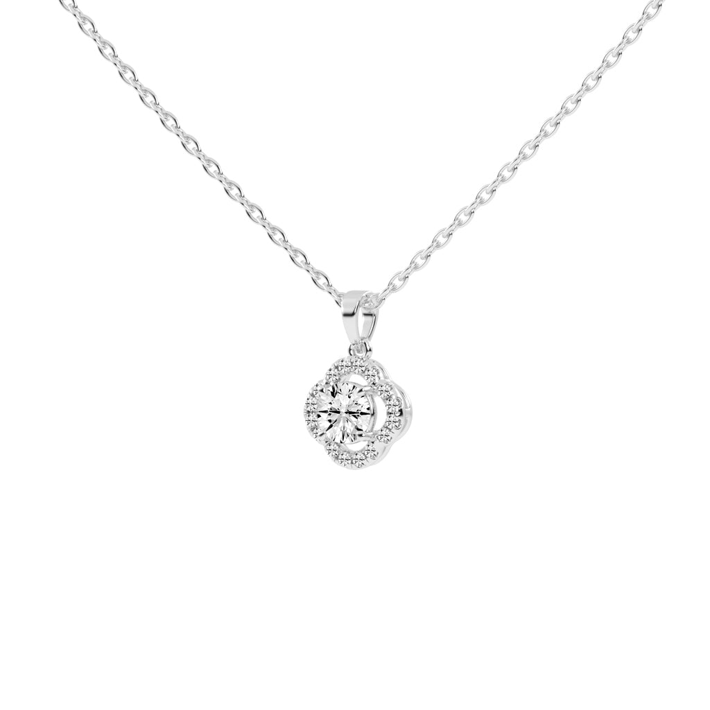 Corina 1.25Ct Round Cut Flower Halo Lab Diamond Pendant