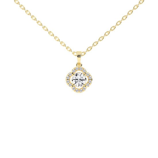 Corina 1.25Ct Round Cut Flower Halo Lab Diamond Pendant