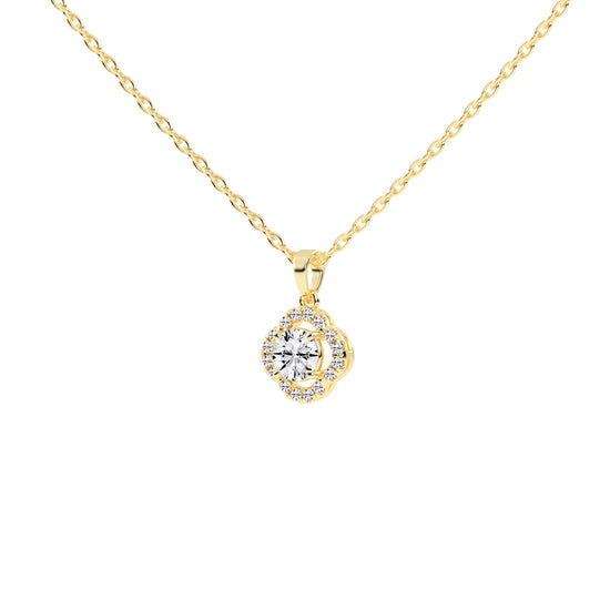 Corina 1.25Ct Round Cut Flower Halo Lab Diamond Pendant