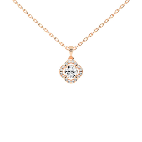 Corina 1.25Ct Round Cut Flower Halo Lab Diamond Pendant