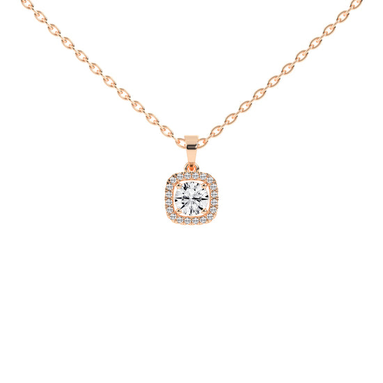 Seraphis 1Ct Round Cut Square Halo Lab Diamond Pendant