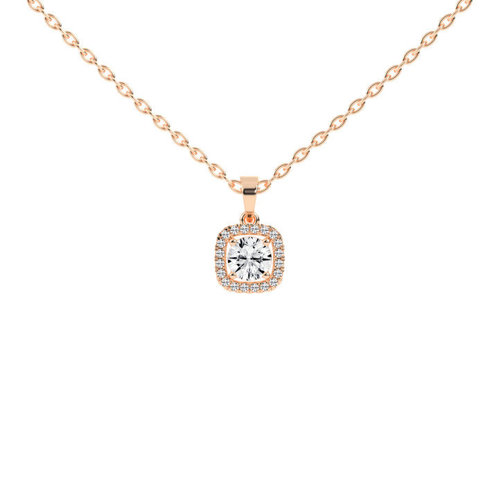 Seraphis 1Ct Round Cut Square Halo Lab Diamond Pendant
