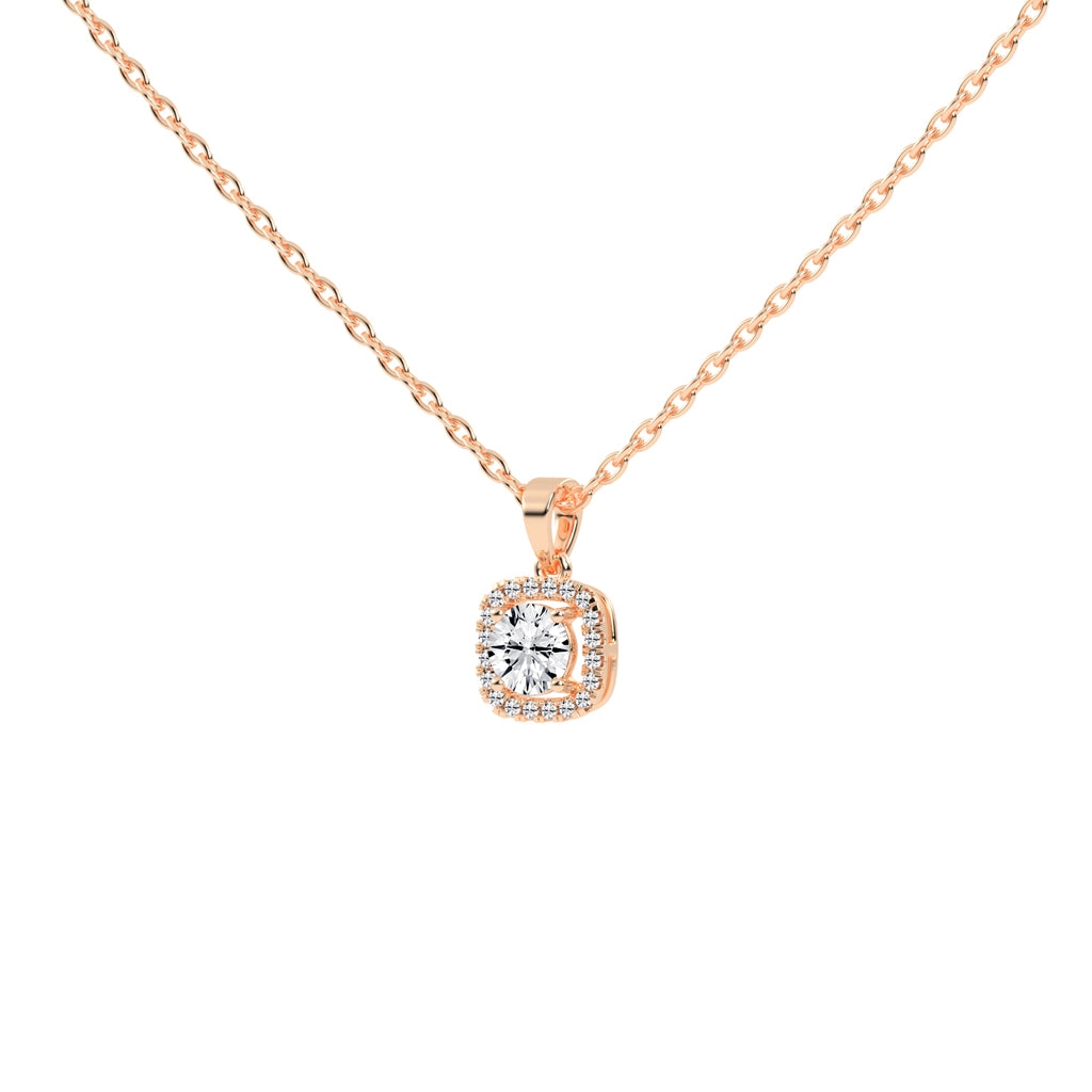 Seraphis 1Ct Round Cut Square Halo Lab Diamond Pendant