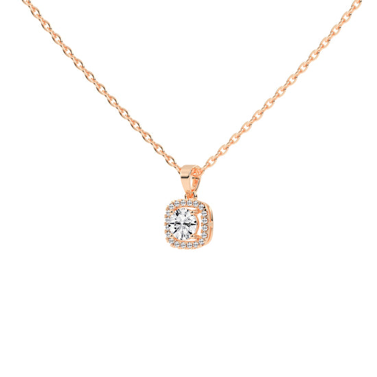 Seraphis 1Ct Round Cut Square Halo Lab Diamond Pendant