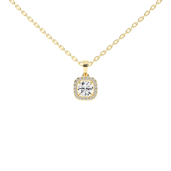 Seraphis 1Ct Round Cut Square Halo Lab Diamond Pendant