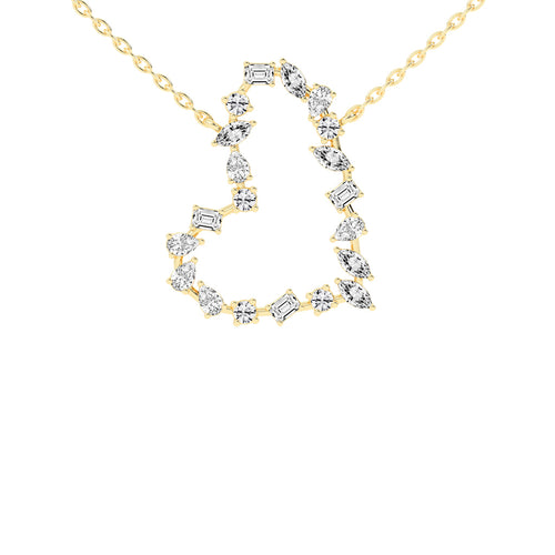 Lilia 3Ct Heart Style Marquise Cut Fancy Lab Diamond Pendant