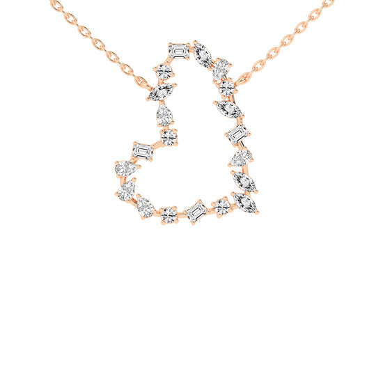 Lilia 3Ct Heart Style Marquise Cut Fancy Lab Diamond Pendant