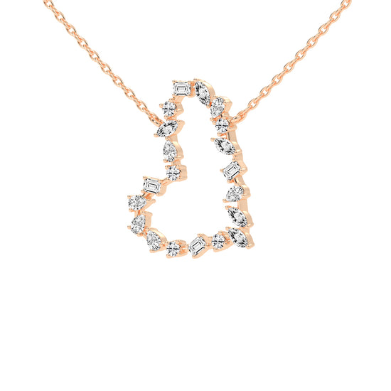 Lilia 3Ct Heart Style Marquise Cut Fancy Lab Diamond Pendant