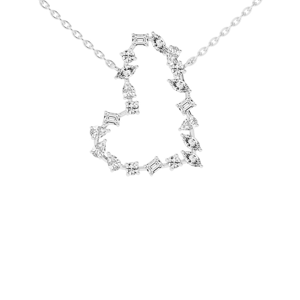 Lilia 3Ct Heart Style Marquise Cut Fancy Lab Diamond Pendant