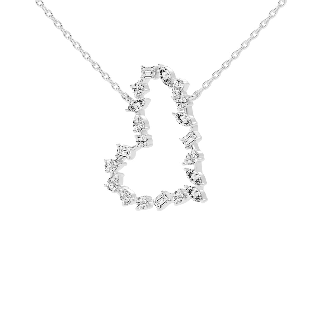 Lilia 3Ct Heart Style Marquise Cut Fancy Lab Diamond Pendant
