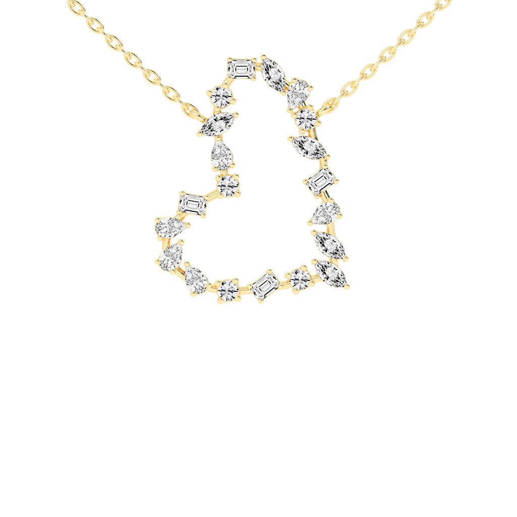 Lilia 3Ct Heart Style Marquise Cut Fancy Lab Diamond Pendant
