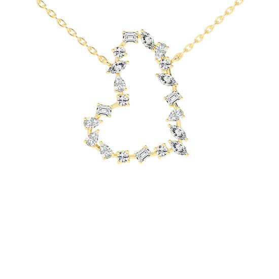 Lilia 3Ct Heart Style Marquise Cut Fancy Lab Diamond Pendant