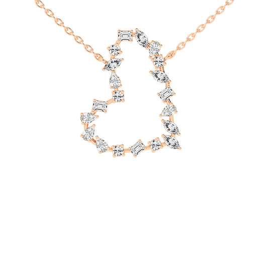 Lilia 3Ct Heart Style Marquise Cut Fancy Lab Diamond Pendant