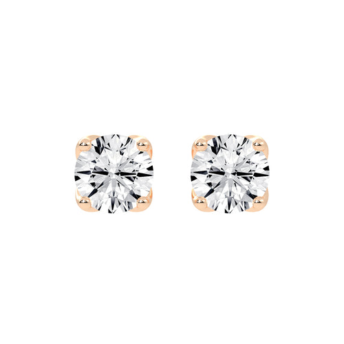 2Ct Round Shape Yellow Gold Solitaire Studs Earrings