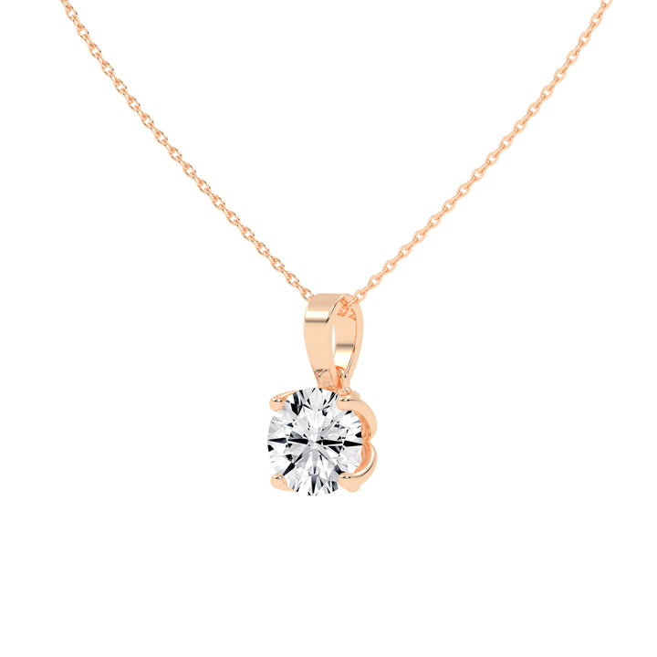 2Ct Round Shape Gold Solitaire Pendants