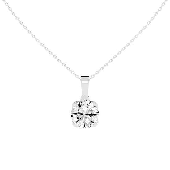 2Ct Round Shape Gold Solitaire Pendants