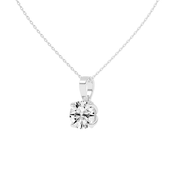 2Ct Round Shape Gold Solitaire Pendants