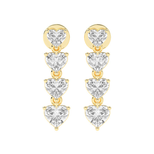 2Ct Round Shape Yellow Gold Solitaire Studs Earrings