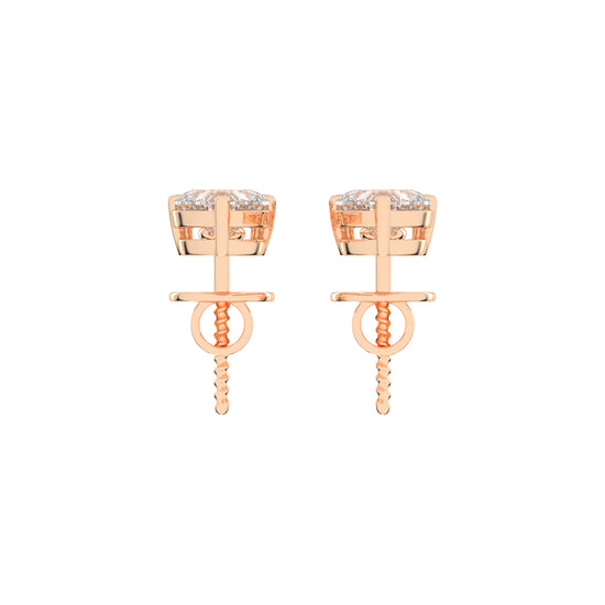 2Ct Round Shape Yellow Gold Solitaire Studs Earrings