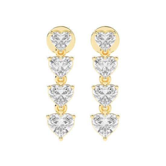 2Ct Round Shape Yellow Gold Solitaire Studs Earrings