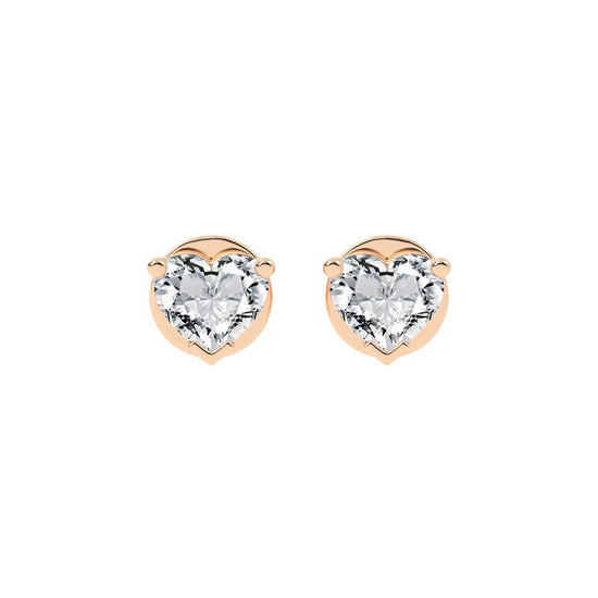 Petite Heart-Cut Solitaire Stud Earrings