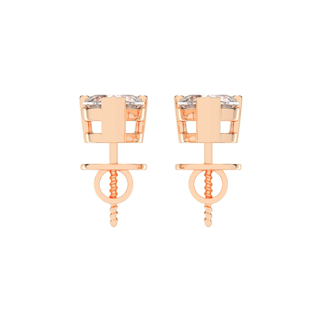 Petite Heart-Cut Solitaire Stud Earrings