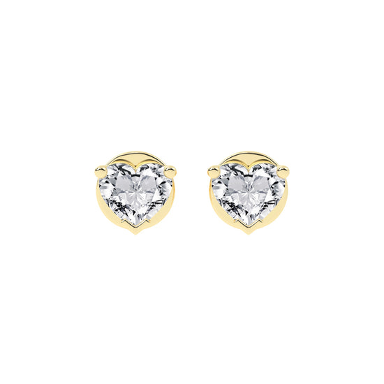 Petite Heart-Cut Solitaire Stud Earrings