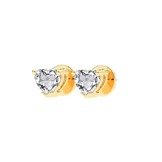 Petite Heart-Cut Solitaire Stud Earrings