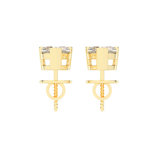 Petite Heart-Cut Solitaire Stud Earrings