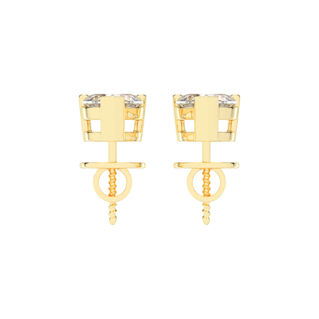 Petite Heart-Cut Solitaire Stud Earrings