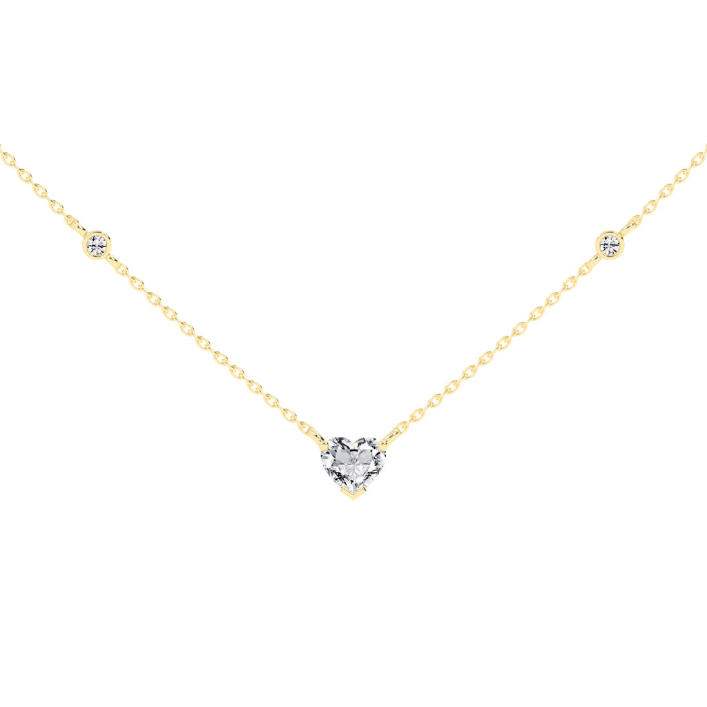 Violetta Solitaire Heart Cut Casual Lab Diamond Pendant