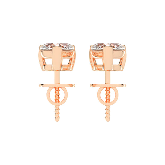 Rosé Romance Heart-Cut Diamond Stud Earrings