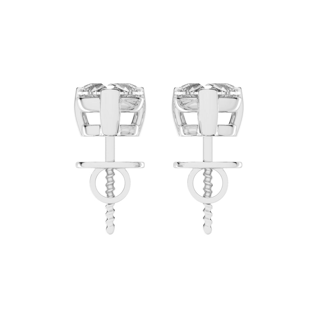Rosé Romance Heart-Cut Diamond Stud Earrings