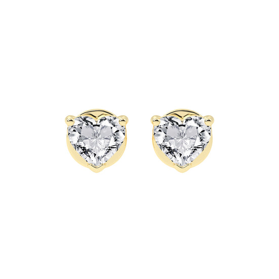 Rosé Romance Heart-Cut Diamond Stud Earrings