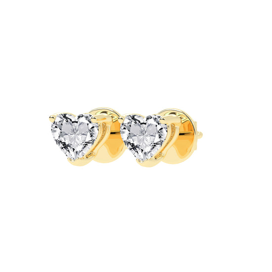Rosé Romance Heart-Cut Diamond Stud Earrings