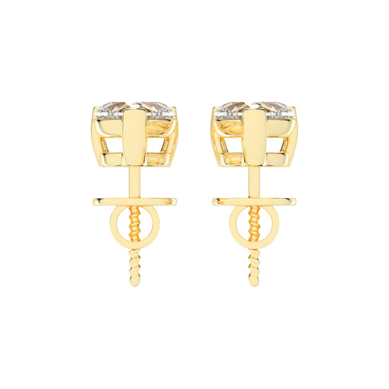 Rosé Romance Heart-Cut Diamond Stud Earrings