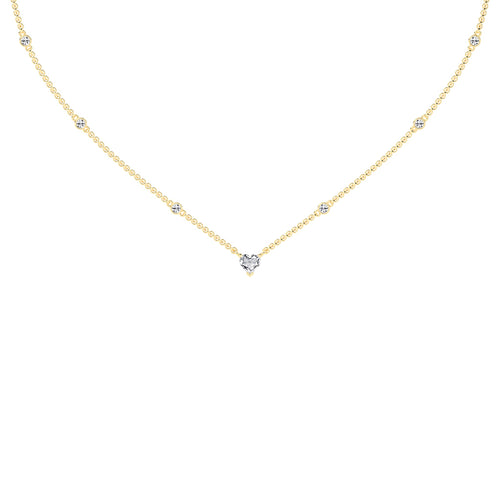 Sweetheart Sparkle Heart & Diamond Pendant Necklace
