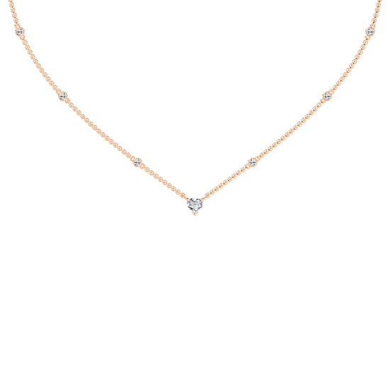 Sweetheart Sparkle Heart & Diamond Pendant Necklace