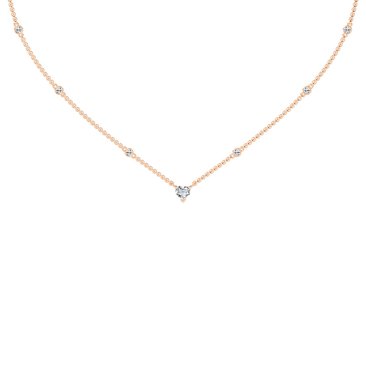 Sweetheart Sparkle Heart & Diamond Pendant Necklace