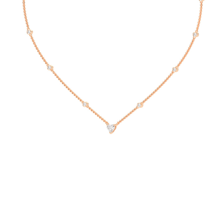 Sweetheart Sparkle Heart & Diamond Pendant Necklace