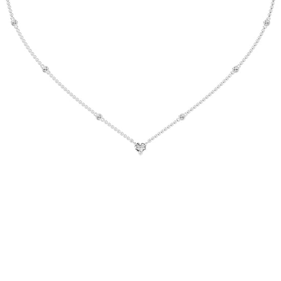 Sweetheart Sparkle Heart & Diamond Pendant Necklace