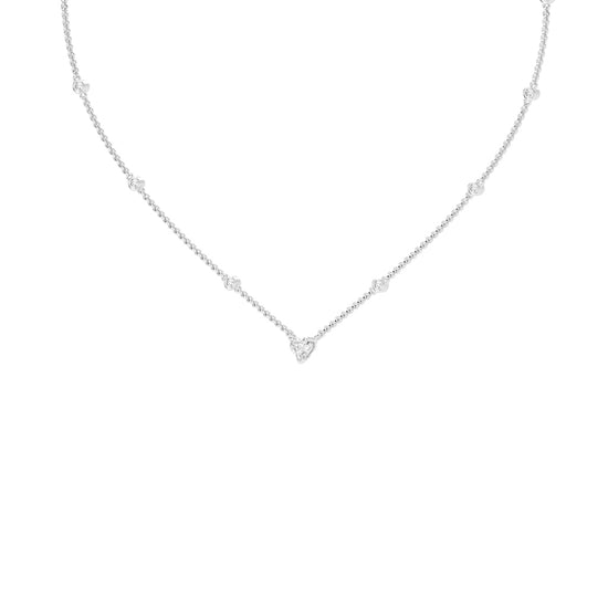 Sweetheart Sparkle Heart & Diamond Pendant Necklace