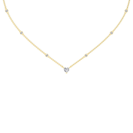 Sweetheart Sparkle Heart & Diamond Pendant Necklace